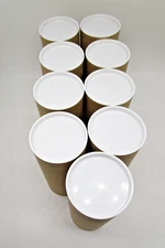 Lot of 9 Cardboard Cylinders Mailing/Shipping Tubes with Caps 7" x 3" Diameter