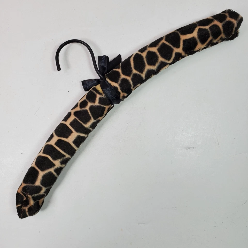 Percha acolchada vintage de alambre de madera Neiman Marcus estampado animal Foto 4 de 4