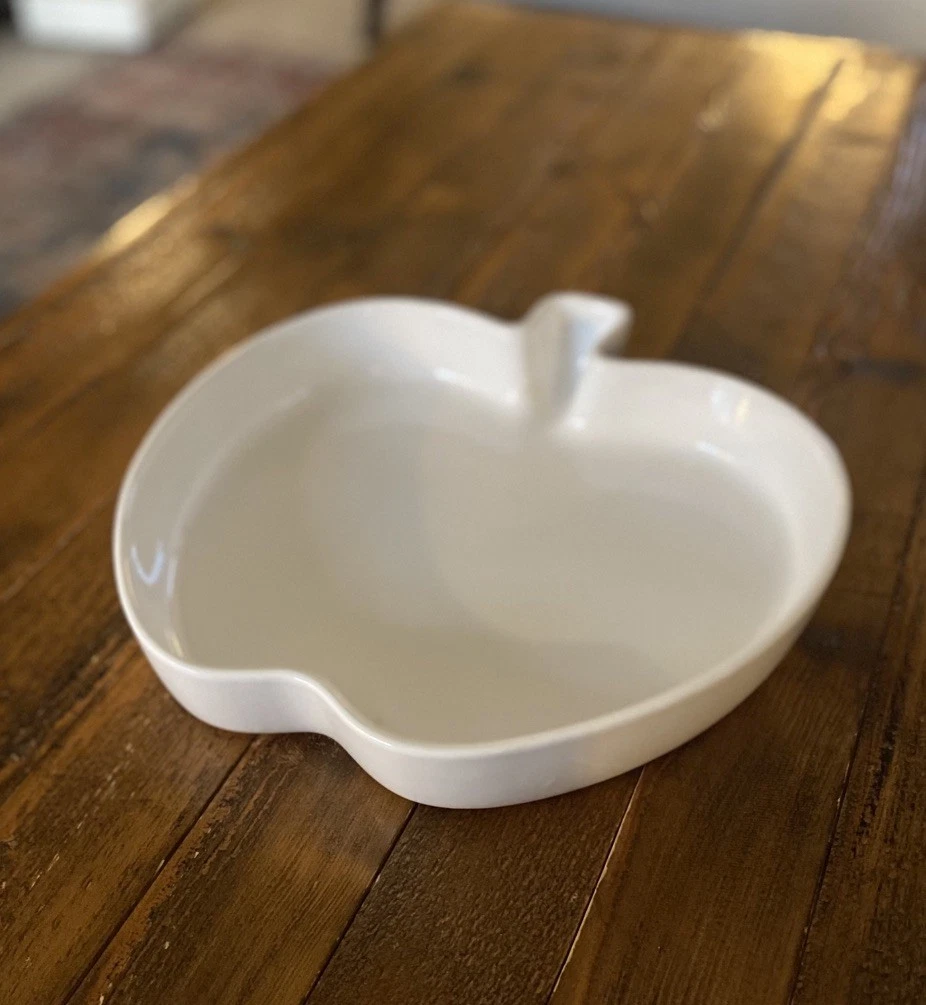 Revol Porcelain France Apple Shape Tart Pie Pan Dish Serving Plate White