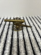 Small Brass Toy Cannon Vintage Field Artillery Cannon Wheels Work