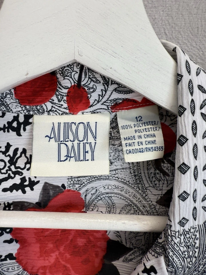 Vintage Allison Daley Women’s Sz 12 Floral w/ Paisley Prints Button Up Shirt NWT - Image 4 of 4