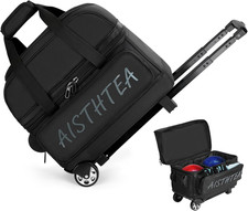 2-3 Ball Bowling Bag with Wheels, Rolling Trolley Bowling Bags with Large Separa