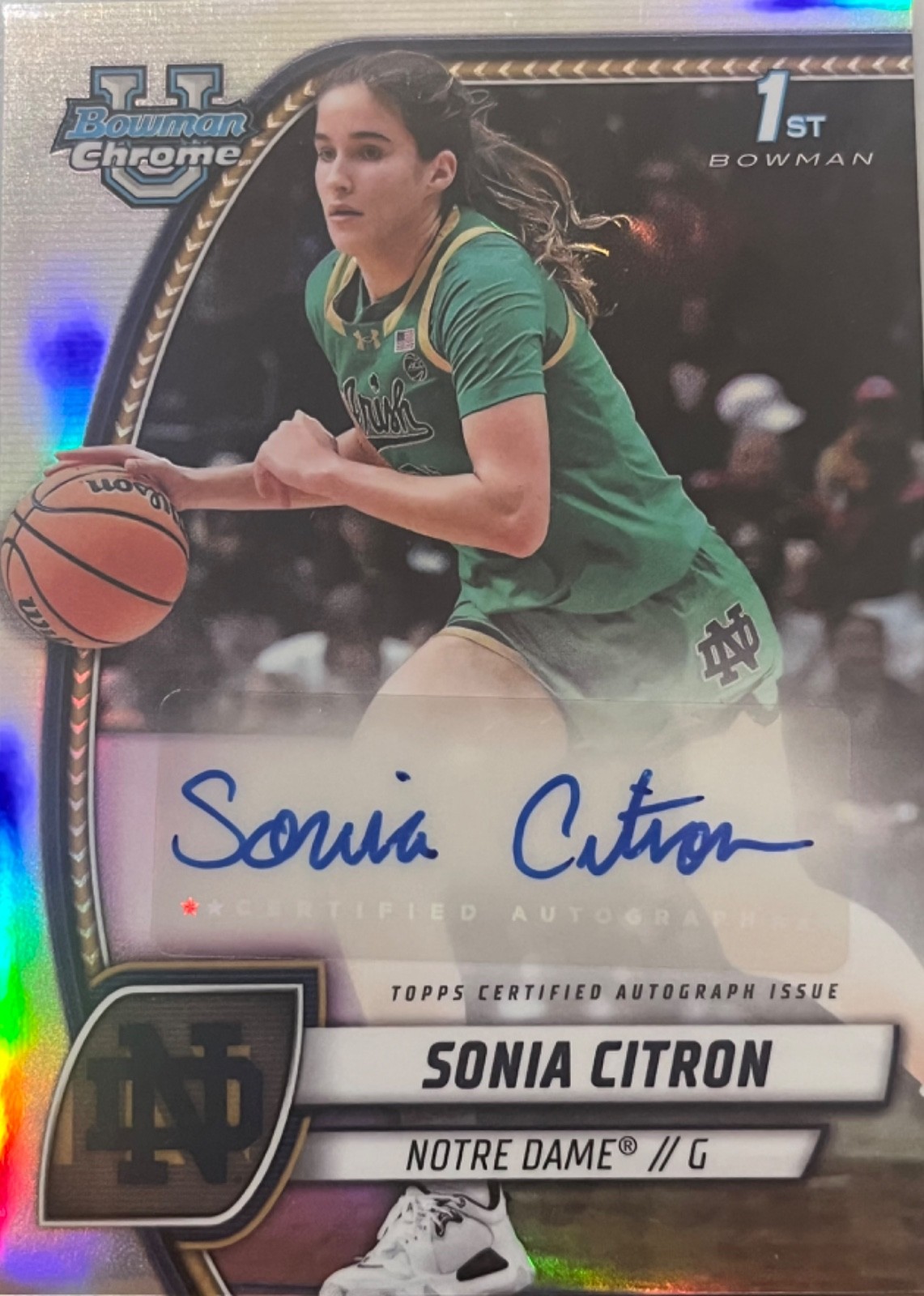 2024-25 Bowman U Chrome #64 Sonia Citron 1st Auto Refractor