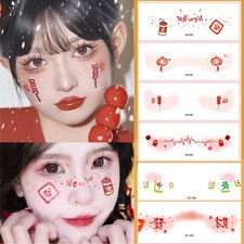 New Year Face Temporary Tattoo Stickers Party Decoration Body Art Waterproof