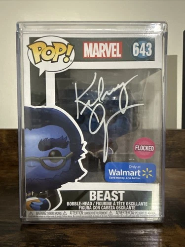 Funko Pop! Marvel Beast #643 Flocked Walmart Signed Kelsey Grammar JSA Hard Case