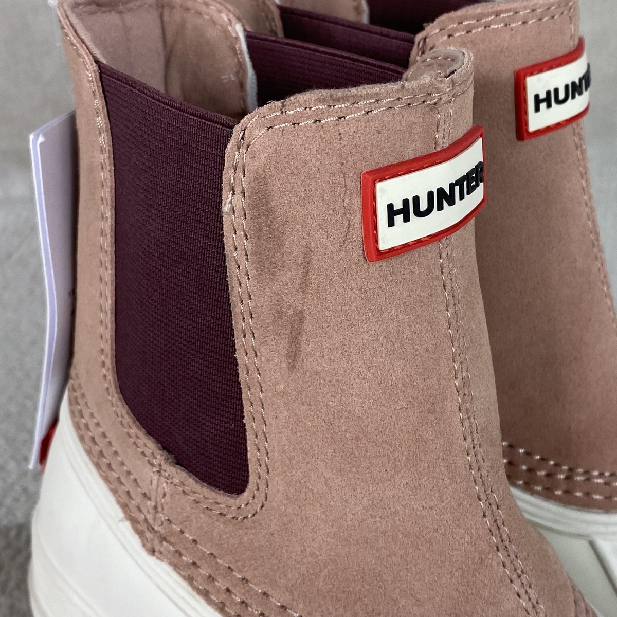 Hunter Sutton Boots Womens Size Pink Insulated Chelsea Duck Snow  Waterproof