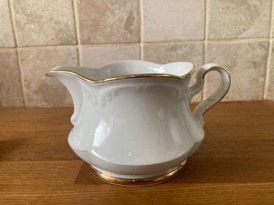 Vintage große Sauce / Milch / Kanne weiß Goldrand Winterling Germany China