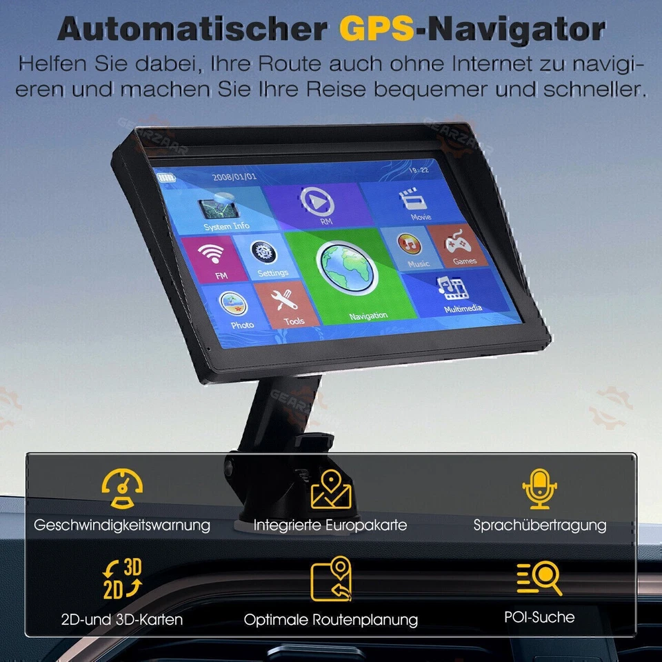 9 Zoll Navigationsgerät Für LKW PKW BUS GPS Navi Navigation 8GB+256MB Gygvekduba - Bild 2 von 4