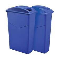 Dual Recycling Trash Container System 23 Gallon Blue