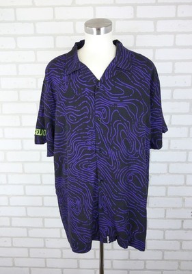 Atsuko Evangelion Eva Unit-01 Topography Shirt Mens 3XL Rayon Camp Button READ