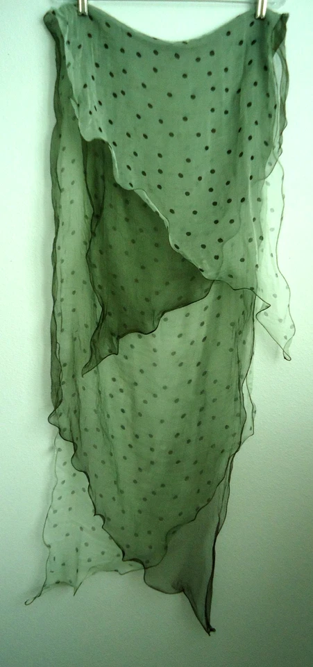 РЕДКИЙ винтажный 50-х эксклюзивный женский 100% шелковый длинный коричневый шарф с ментолом размер 80x18 дюймов - Изображение 3 из 4