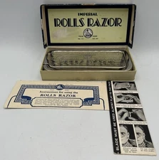 Vintage Imperial Rolls Razor With Box & Pictured Instructions Made In England