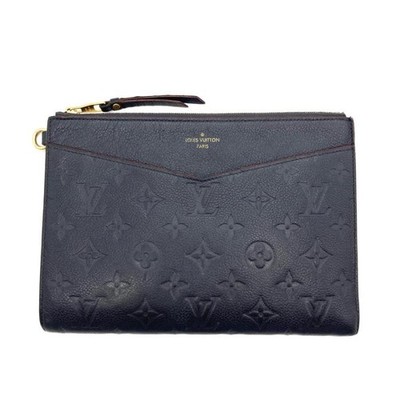 LOUIS VUITTON Pochette Melanie MM M68706 Navy Monogram Embossed