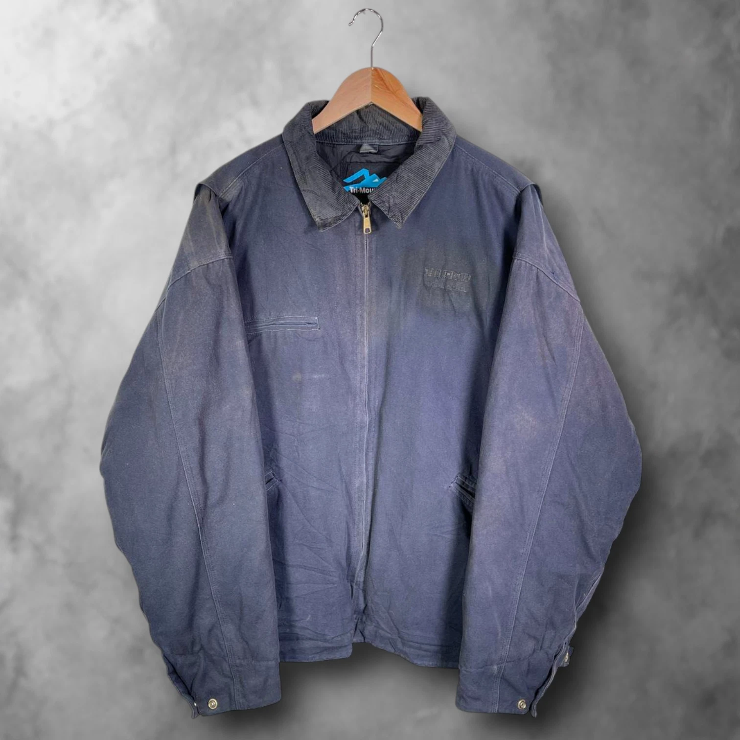 Navy Blue Y2K Tri-mountain Workwear Jacket Men's 2XL