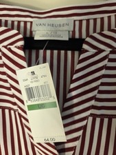 Van Heusen Womens L Red/White Striped V-Neck ...