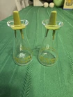 Vintage Pyrex Spring Blossom Green Salt & Pepper Shakers Crazy Daisy Avocado 2pc