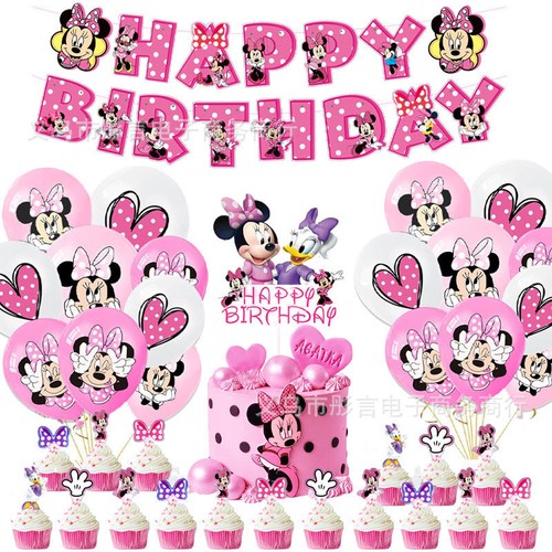 Minnie Mickey Mouse Kinder Geburtstag Party Dekoration Set Banner Ballons - Bild 6 von 10