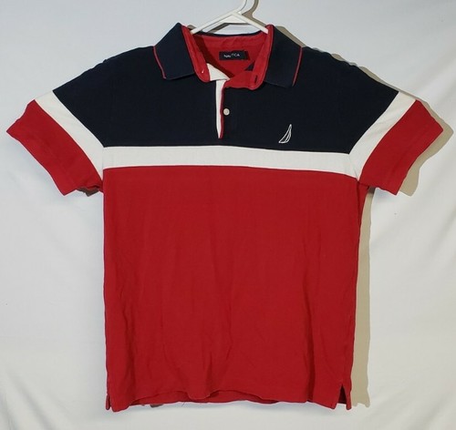 Vintage Nautica Polo Shirt Red/White 