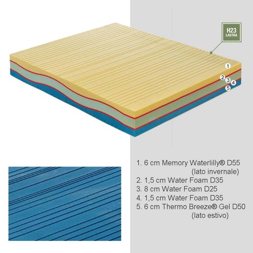 MATRATZE PIAZZA HALF QM ALMA MEMORY WATERLILLY 25 CM 6 THERMO BREEZE BAUMWOLLE - Bild 3 von 5