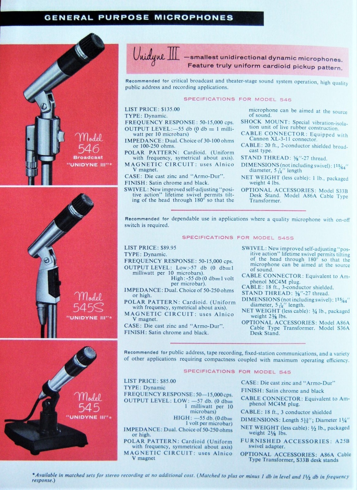 Vintage 1970's Shure 545S dynamic cardioid microphone w stand SM57 prop display - Picture 2 of 12