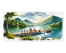 On Lake Time Aluminum Front License Plate Car Accessory Vanity