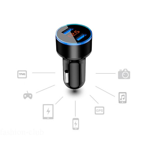 Cargador de teléfono de automóvil USB de doble puerto 3.1A voltímetro digital LED encendedor de cigarrillos superior - Imagen 7 de 12