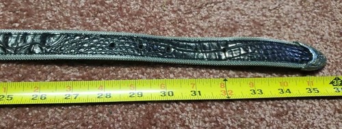 Vintage BB Simon Damen Schwarz Leder Gürtel Silber Netzeinfassung Größe Small 30 - Bild 8 von 12