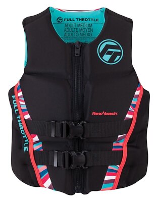 Full Throttle Women's Rapid-Dry Flex-Back Life Jacket XL Pink/Black