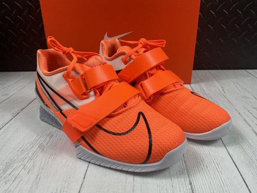 Nuevas Nike Romaleos 4 IV Naranja Blanco Hombre Talla 9.5 Zapato de Halterofilia CD3463-801 - Imagen 3 de 12
