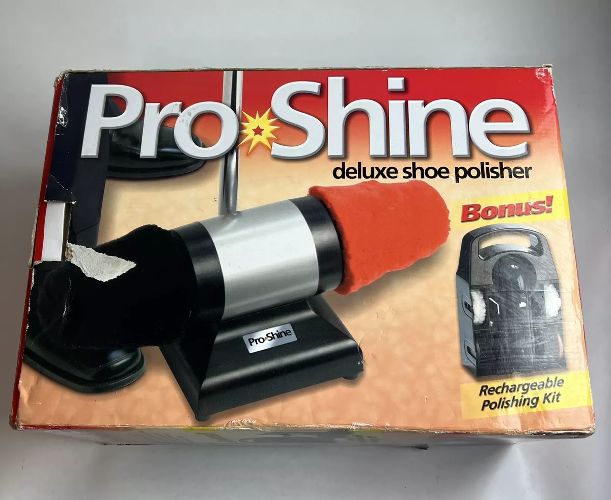 Pro Shine Deluxe Shoe Polisher With Rechargeable Polishing Kit New In Box
