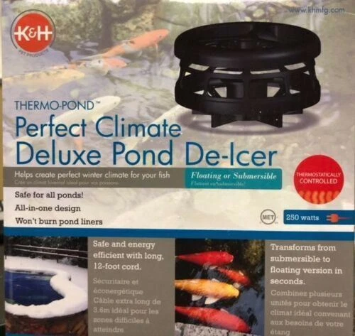 Descongelador de estanque K&H Perfect Climate 1500 vatios flotante o sumergible KH8115 Foto 2 de 4