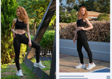 Women's High Waist Leggings Tummy Control Workout 4 Way Stretch Yoga Legging Blk