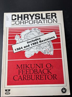Chrysler Service Reference Manual Mikuni Oxygen O2 Feedback Carburetor MN861