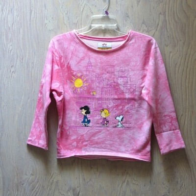 NWT Appaman Girl's Peanuts Long Sleeves Pink Tie Dye Sweatshirt Kids Size: 6