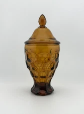 Imperial Glass Co Provincial Amber Art Glass Candy Apothecary Dish