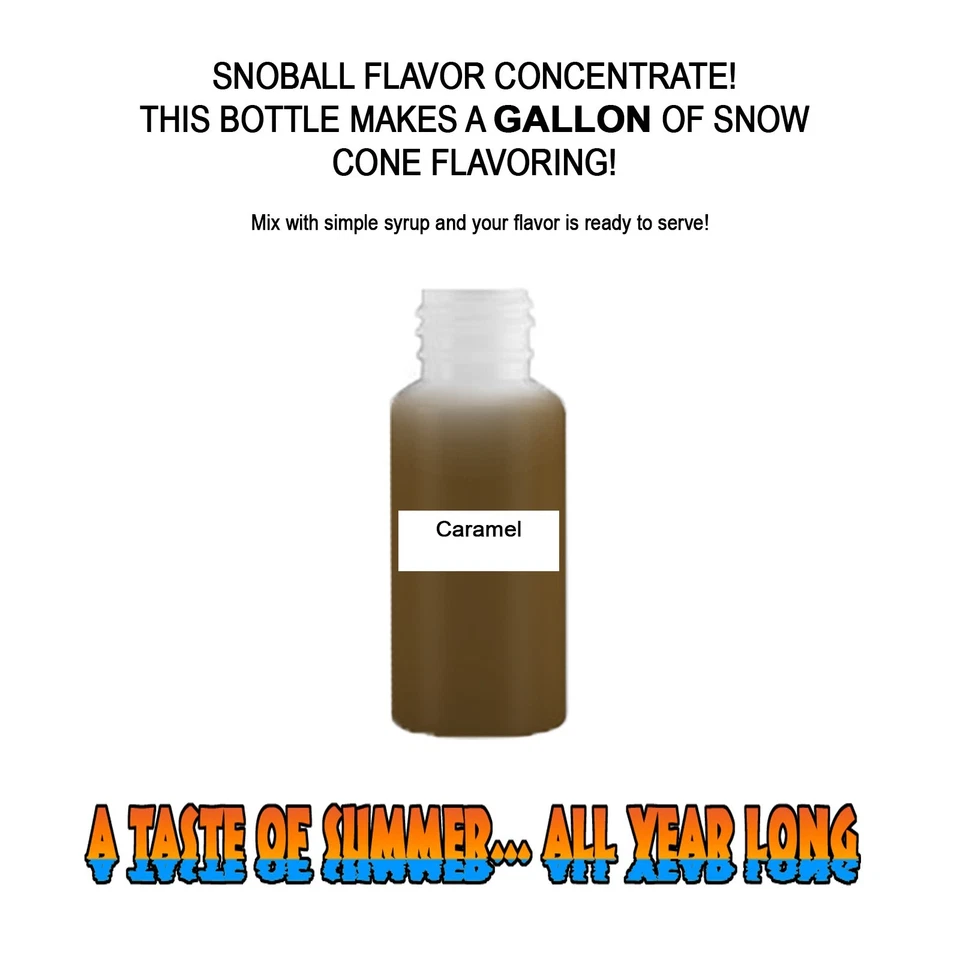 SUMMER SNOW ENTERTAINMENT CARAMEL SYRUP MIX SHAVED ICE / SNOW CONE Flavor GALLON CONCENTRATE #1