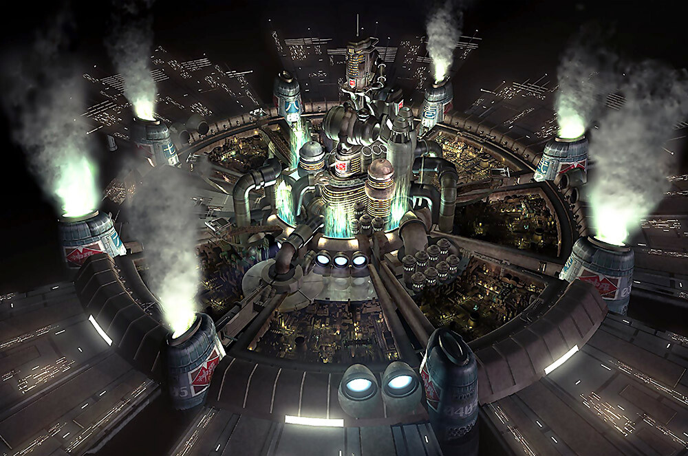 Final Fantasy VII Midgard City Art PS1 PSP Premium POSTER
