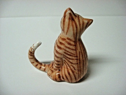 Brown stripes cat ring holder BONE CHINA 3 inches - Picture 2 of 5