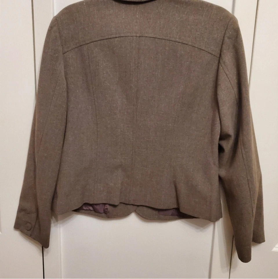 Sigrid Olsen Women Brown Jacket with gold thread casual or work 8P - Image 4 of 4