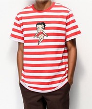 HUF Men's S/S T-Shirt STRIPE BETTY BOOP - Red - Size Large  - NWT - LAST ONE