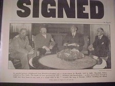 VINTAGE NEWSPAPER HEADLINE~ GERMAN MUSSOLINI HITLER NAZI SIGN WAR PACK WWII 1938