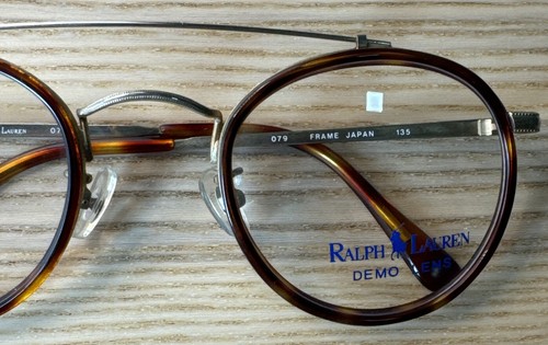 Vintage POLO RALPH LAUREN 536 Eyeglass 90s Round Eyewear Tortoise Antique Gold - Picture 19 of 24