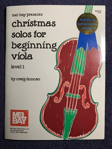 Christmas Solos For Beginning Viola with Piano Accompaniment Level 1 Mel Bay