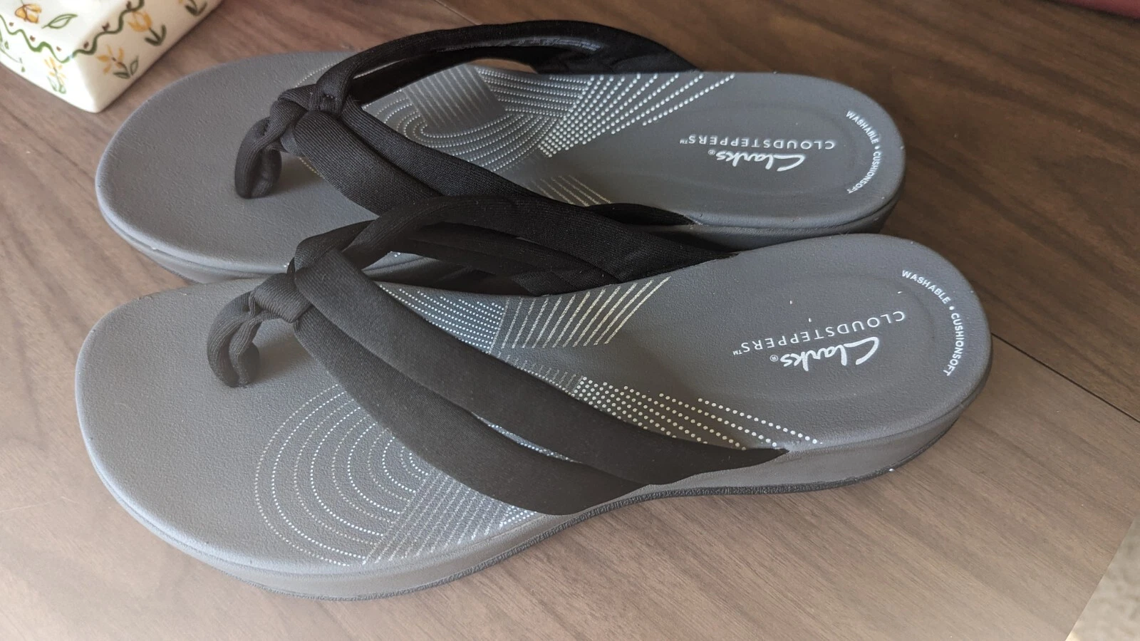 Eccellenti perizoma infradito nere CLARKS SIze 10