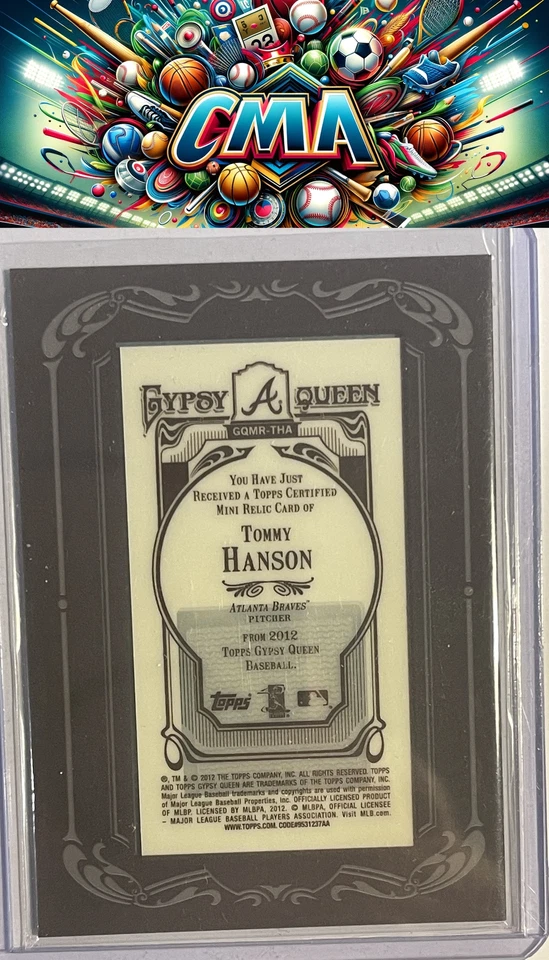 2012 Topps Gypsy Queen #GQMR-THA Tommy Hanson Framed Mini Relics - Image 2 of 2