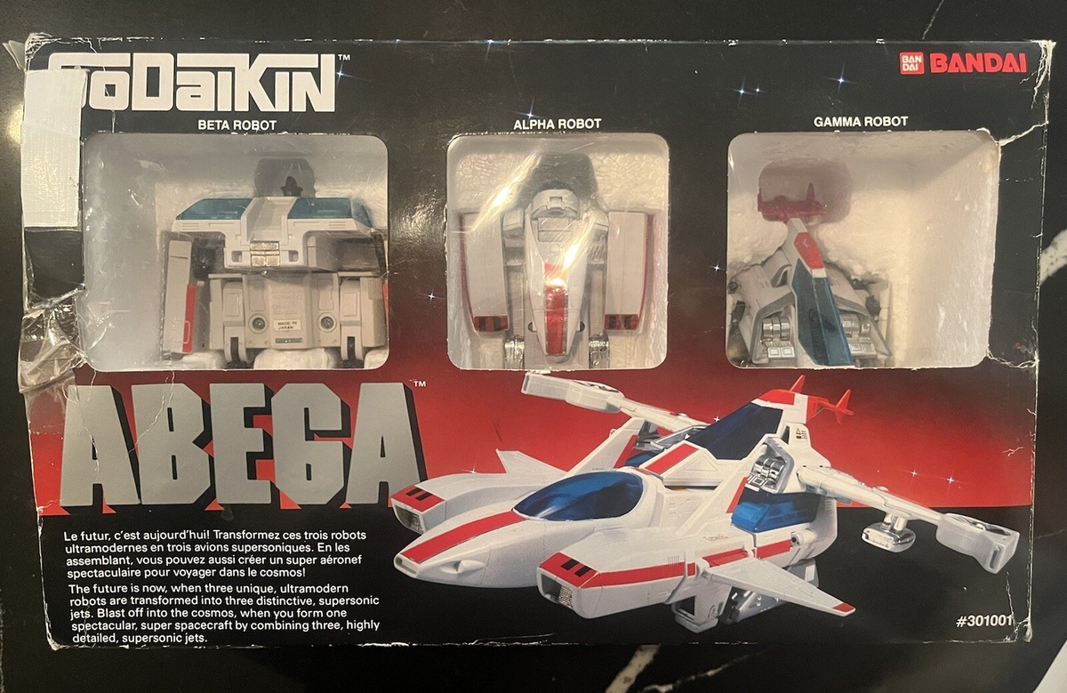 Vintage 1984 Bandai Godaikin ABEGA Transformer Robot Set