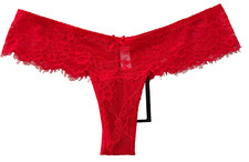 NWT Frederick's Of Hollywood Ariel Red Tanga Lace Thong Medium