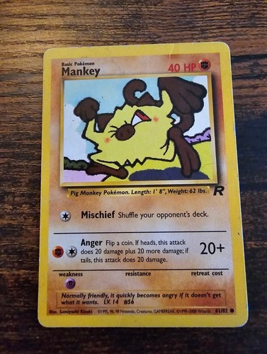 Mankey Team Rocket LP 61/82 Pokemon Card