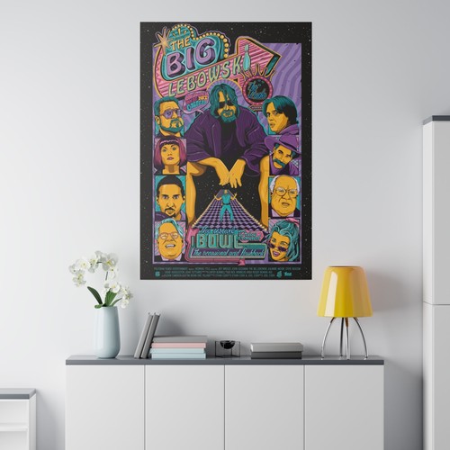 The Big Lebowski Neon Movie Poster Custom Canvas Wall Print - Picture 17 of 17