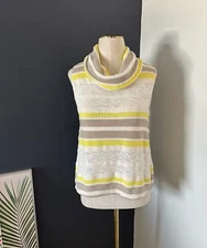 Dolan Left Coast Collection Sleeveless Striped Cowl Neck Knit Top Sz XS